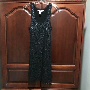 Black sequined mini dress